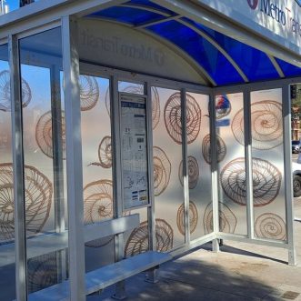 Five bus shelters and three rail crossing houses were adorned with designs created by local artists!